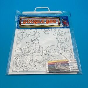 Vintage 1990s Doodle Bag Kit- 6 Colouring Posters & Markers- New Old Stock